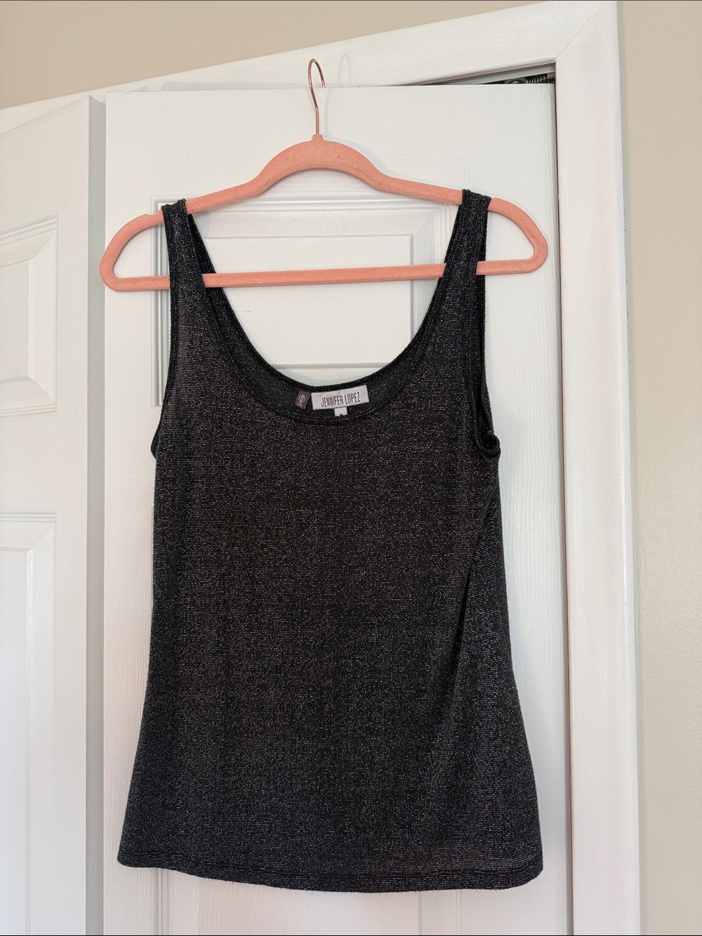 Jennifer Lopez Metallic Black Tank Top